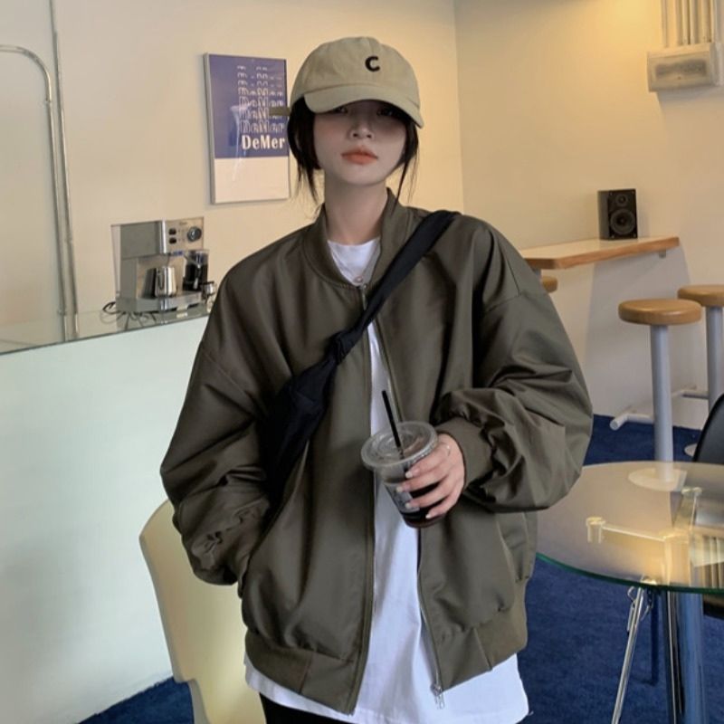 여성 항공점퍼 봄가을 빈티지 야구점퍼 루즈핏 코디 재킷 캐주얼 트렌드 상의 WMY 21,000원