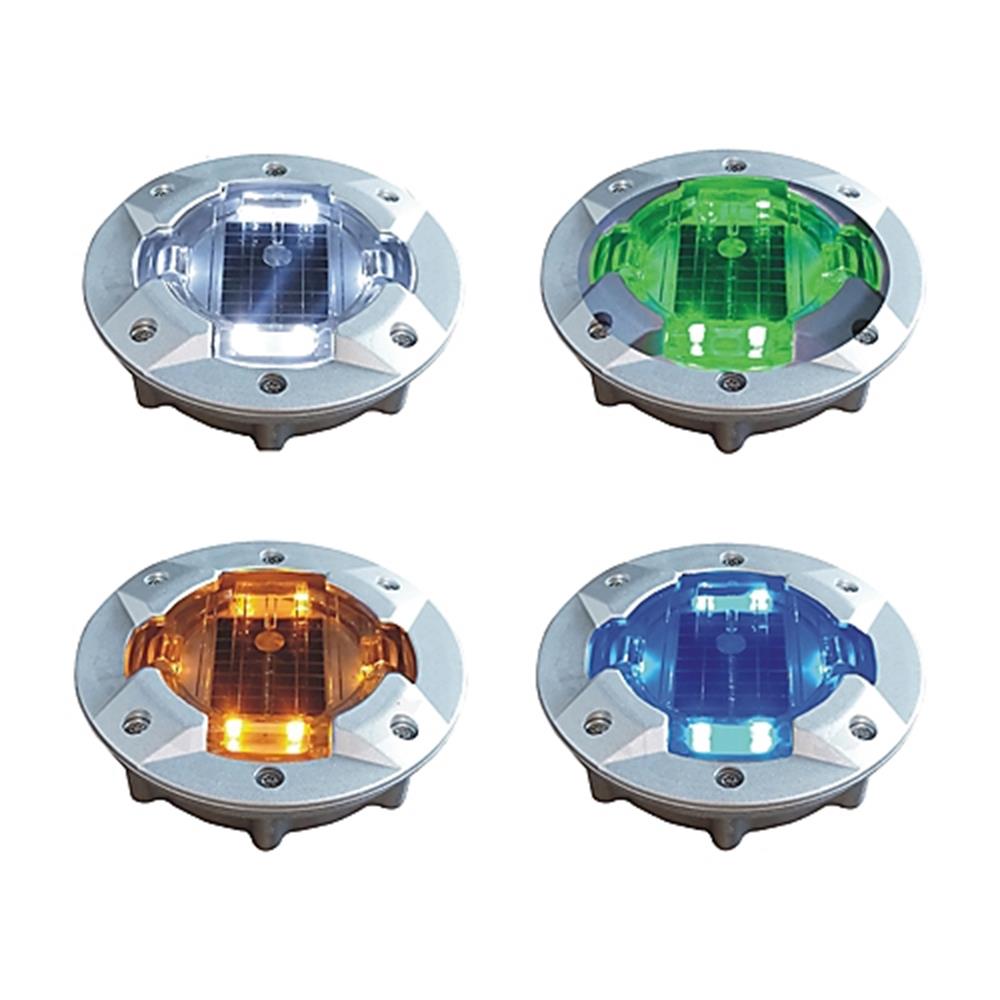 공항 해안도로 교차로 설치 원형 4방향 쏠라 표지병 점멸등 태양광바닥표시등, 1개 59,000원