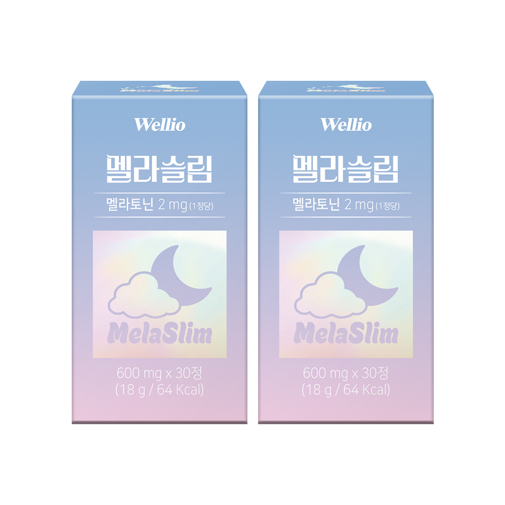 웰리오 멜라슬림 식물성 타트체리 멜라토닌 2개월분, 2개, 30정 39,900원