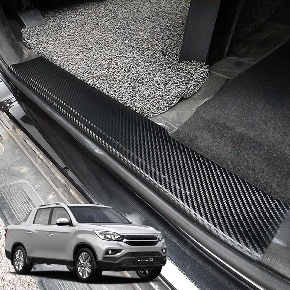 호환 렉스턴스포츠 튜닝용품 카본 도어 스텝 몰딩 가드 발판커버 20,000원