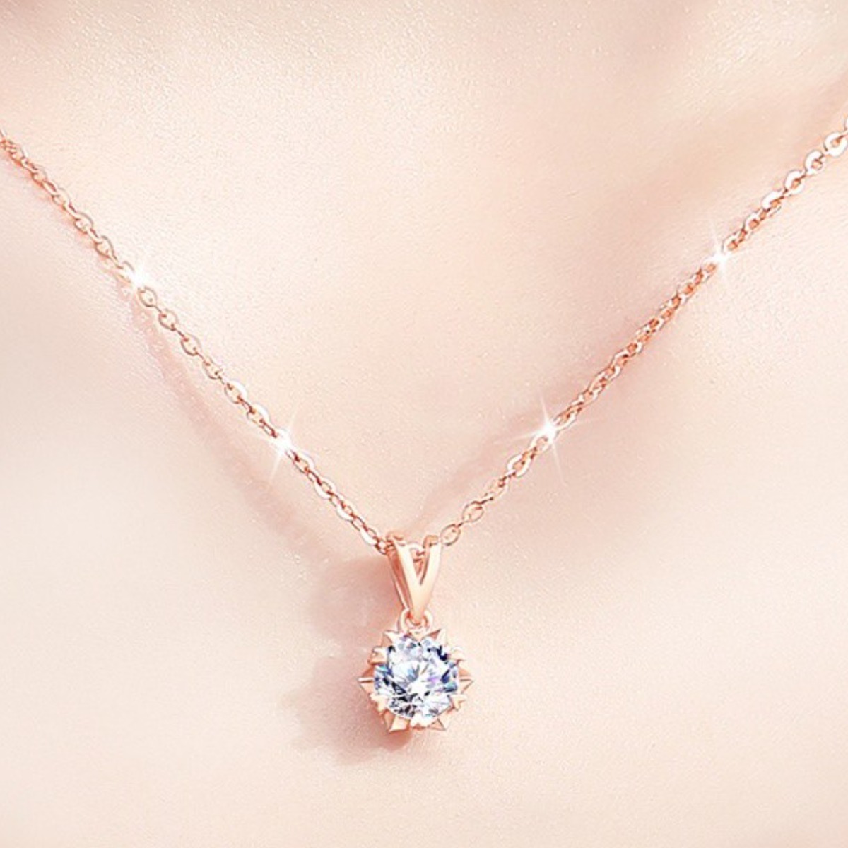 Youmi 여성 14K 도금 목걸이 + 2캐럿 다이아몬드 펜던트 SE06 36,000원