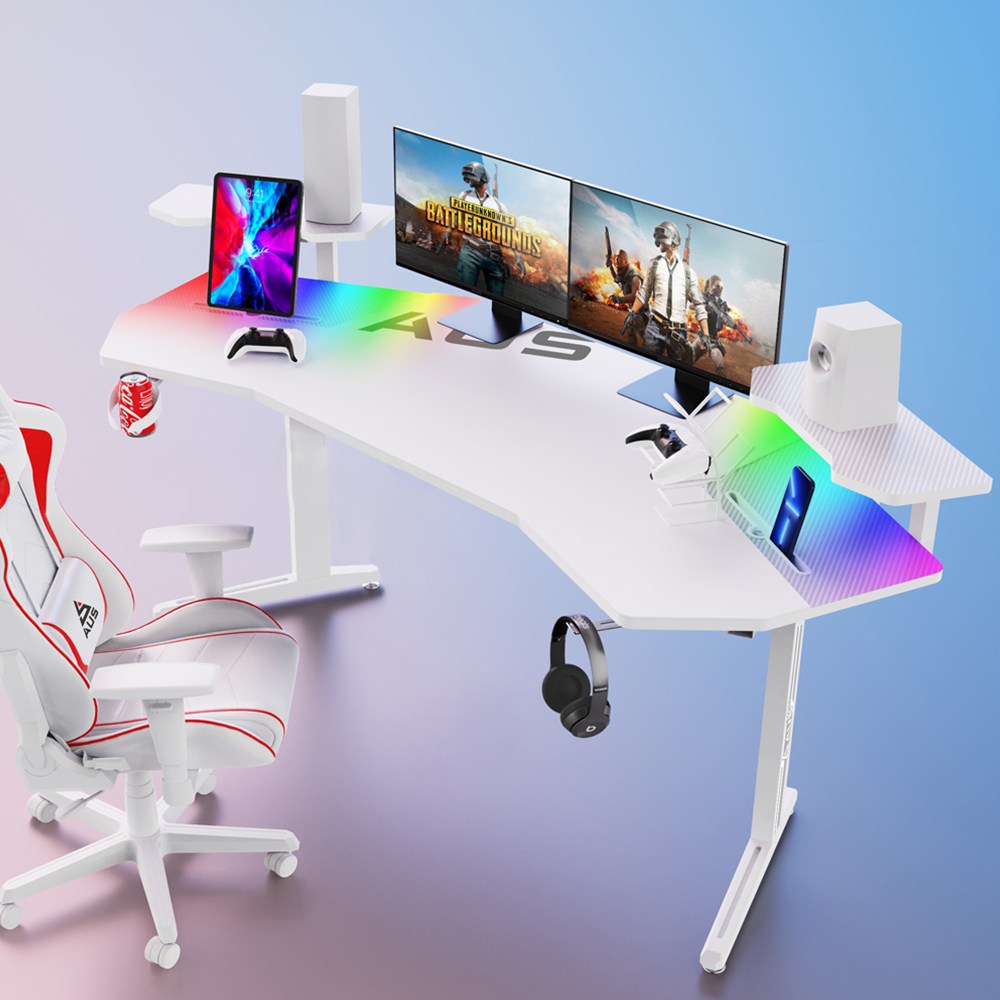 아우스 위너렉스 JET LED 카본 프리미엄 게이밍책상 컴퓨터책상, 화이트 328,800원