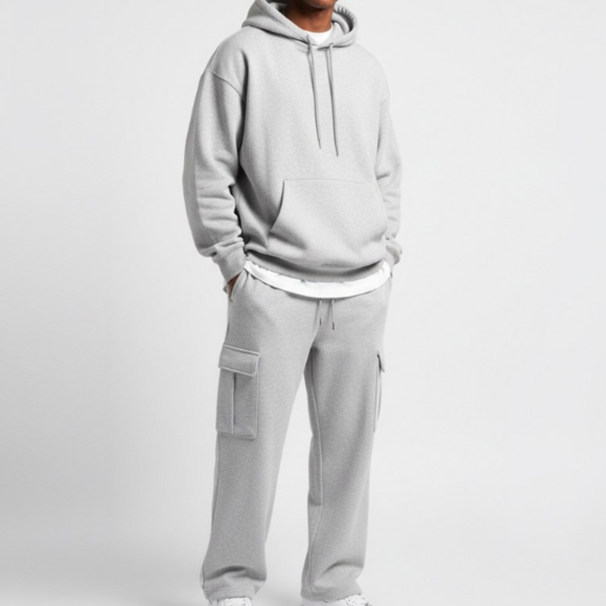 리얼슬로우 남녀공용 오버핏 후드티+빅포켓 카고 와이드팬츠 세트 56,800원