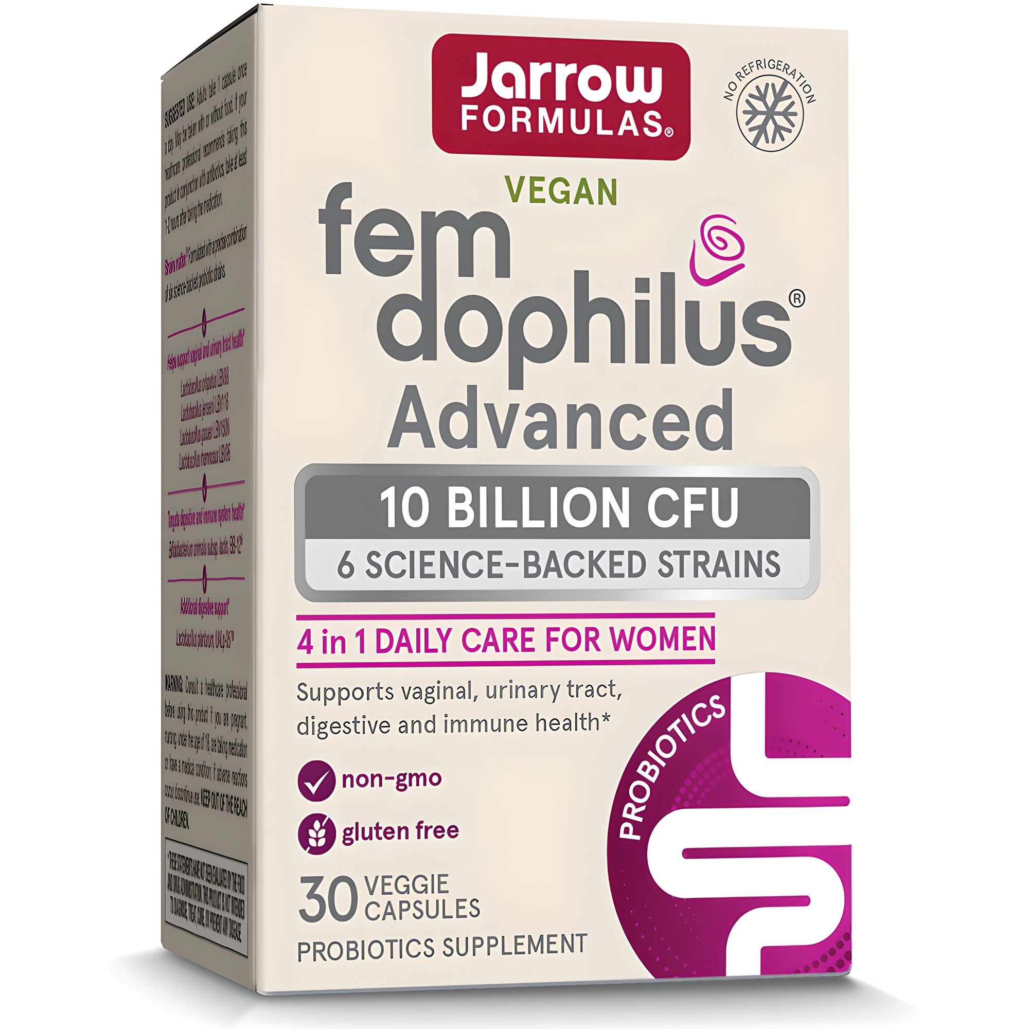 Jarrow Formulas 자로우 펨 도피러스 어드밴스드 유산균 100억 CFU 30캡슐 (상온보관용), 1개, 30정 33,820원