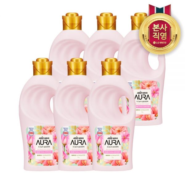 아우라 윌유메리미 섬유유연제 용기 1L 6개 + 추가(동일 향 1L 1개) 38,400원
