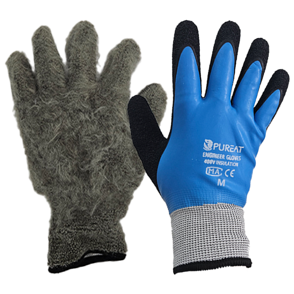 퓨리트 혹한기용 엔지니어 장갑 교류 400V 전기 절연 방수 방유 감전 라텍스 특수 저전압 전기차 동계용 기모 겨울 장갑, 겨울용, 1개 7,800원