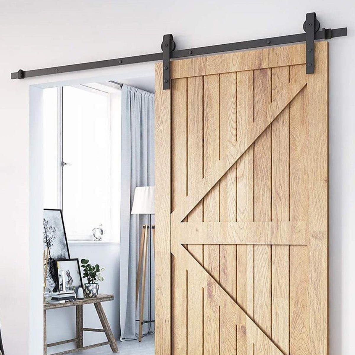 노출형 슬라이딩레일2M + 양방향댐퍼롤러세트 벽면 벽체형 문별도상품 127,000원