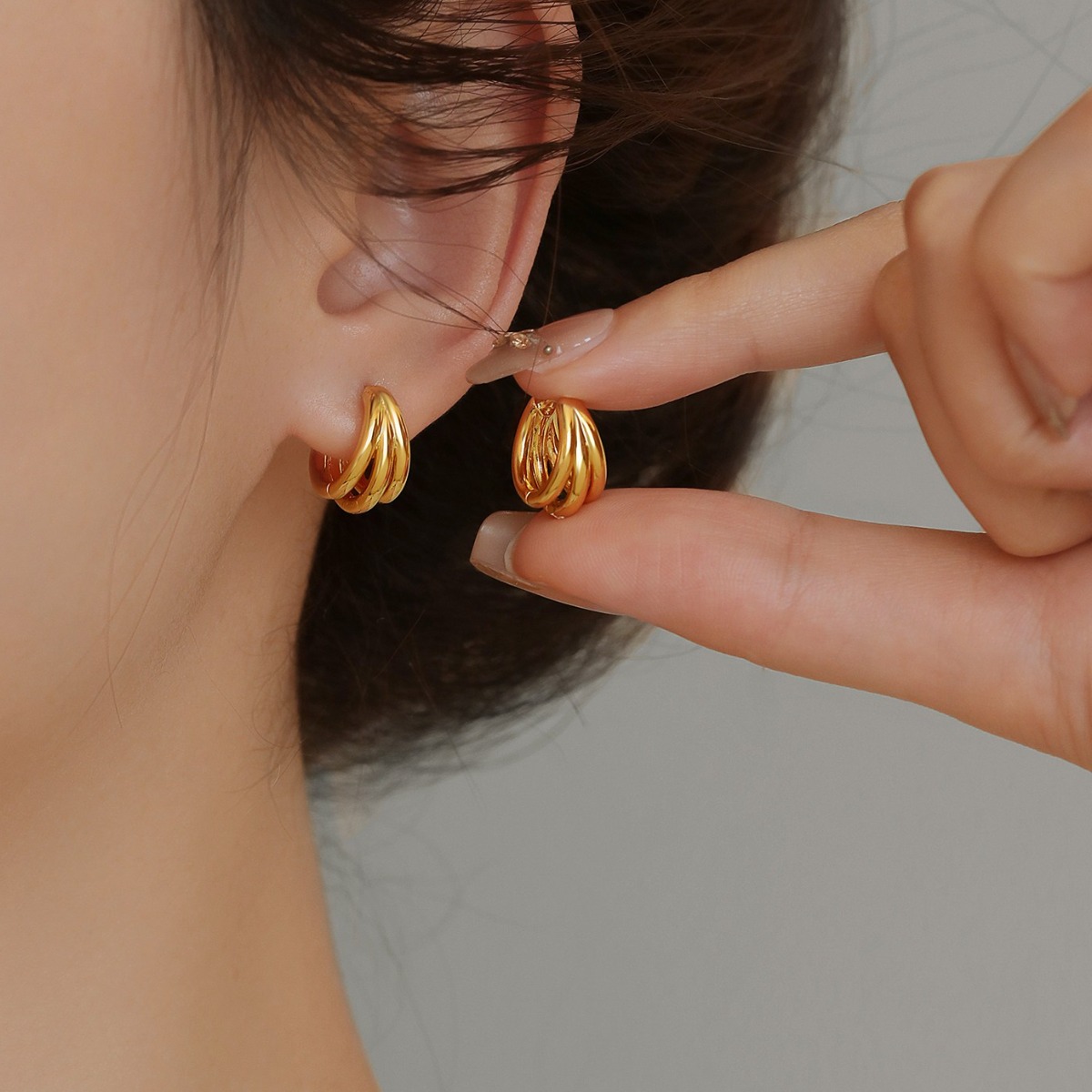 Ramlove 14K 도금 심플 레이어드 이어링 원터치귀걸이 TDP-ROSE-5 색이 빠지지 않다 69,800원