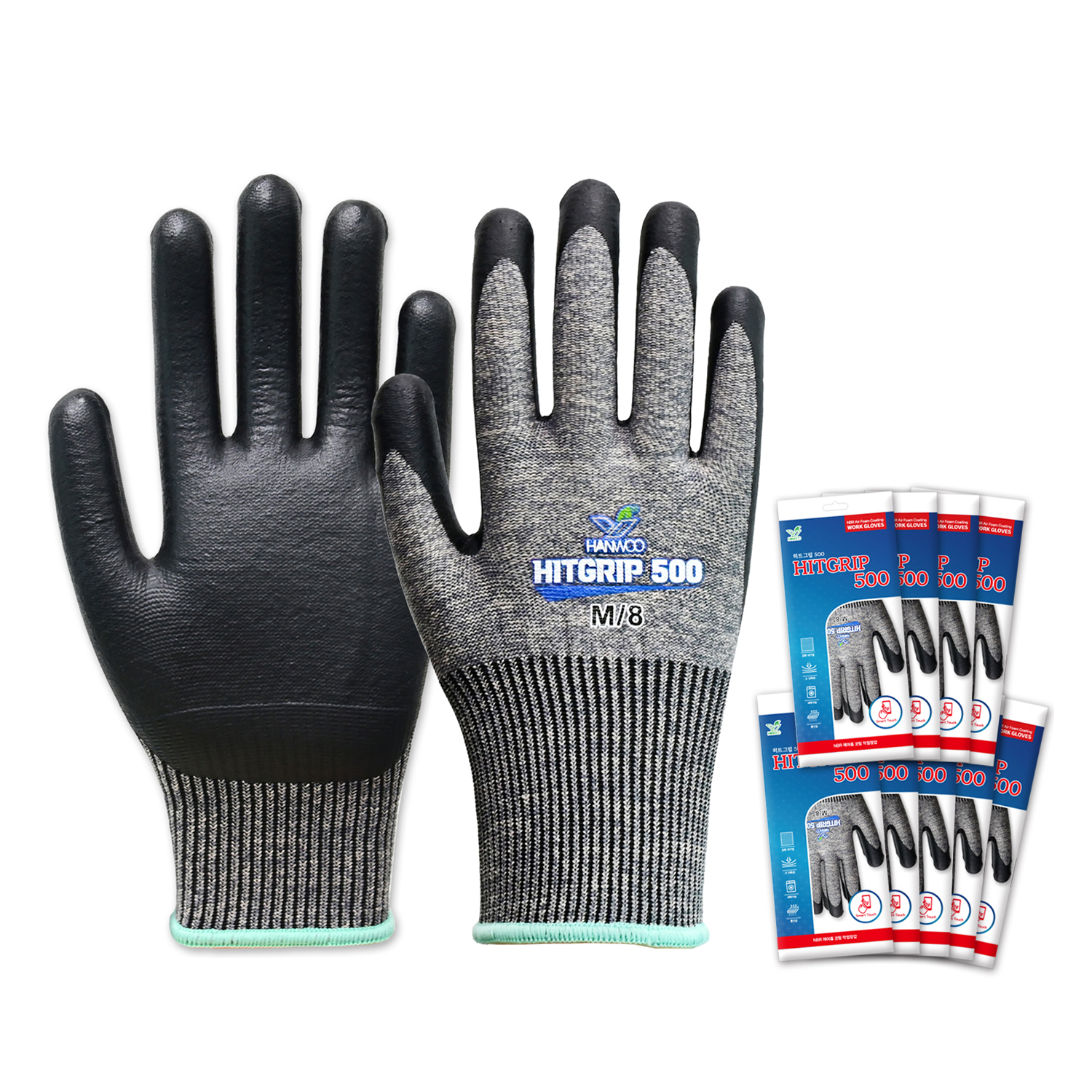 한우 히트그립500 NBR 코팅 작업 장갑, 단일 색상, 10세트 16,250원