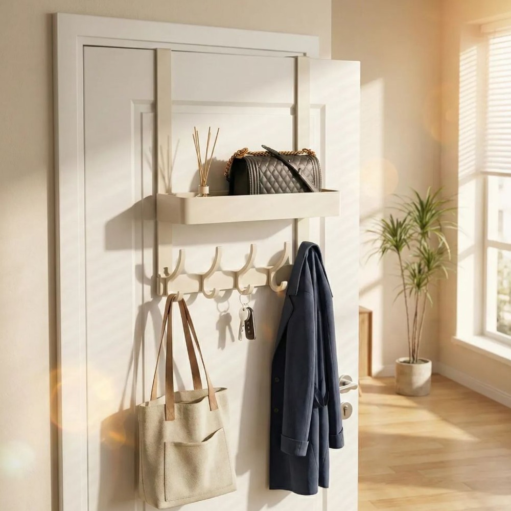 문걸이 도어 행거 상단 수납선반, 1개, 바닐라화이트 12,900원