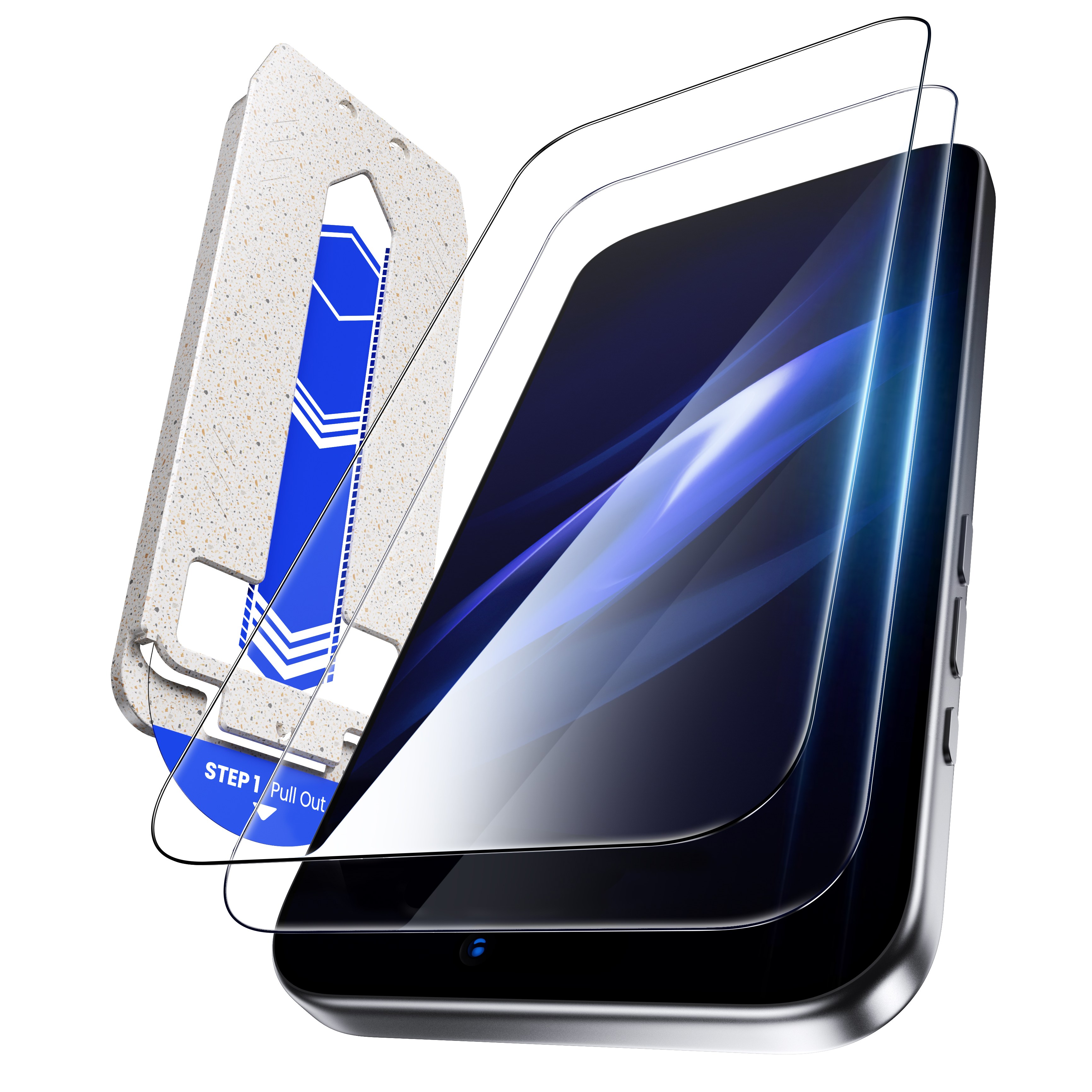 hoerrye 빛번짐 방지 고화질 9H 액정보호필름 지문방지 풀커버 지문인식 액정보호필름 2매 + 가이드툴, 1세트 21,900원