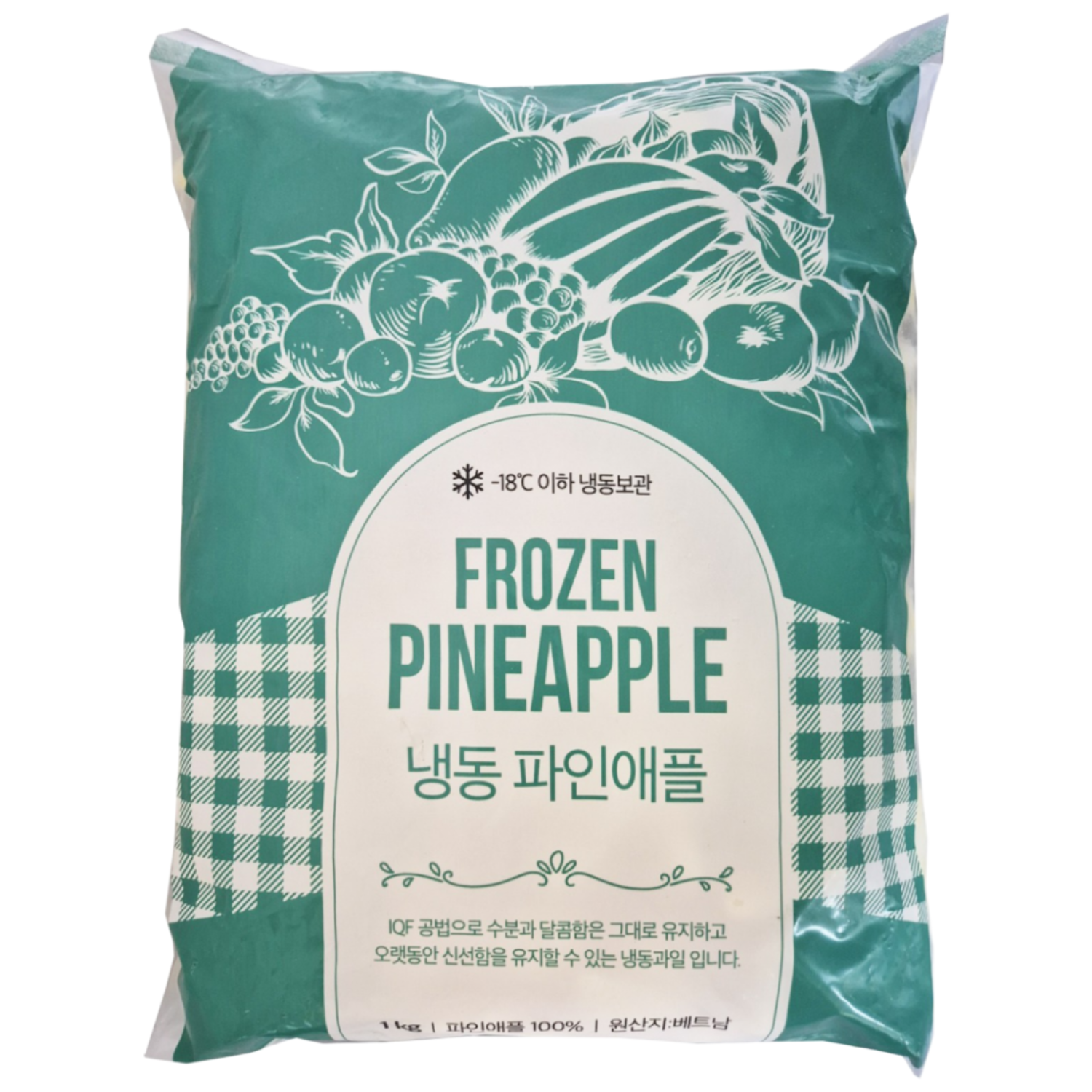 냉동 파인애플 청크 토핑 빙수 스무디 대용량 냉동 과일 다이스, 1개, 1kg 4,540원