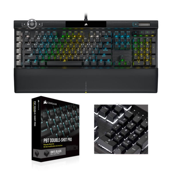 CORSAIR K100 RGB PBT 기계식 키보드 광적축 (한글) + PBT 이중사출 프로 한글 각인 키캡 (블랙) 390,440원