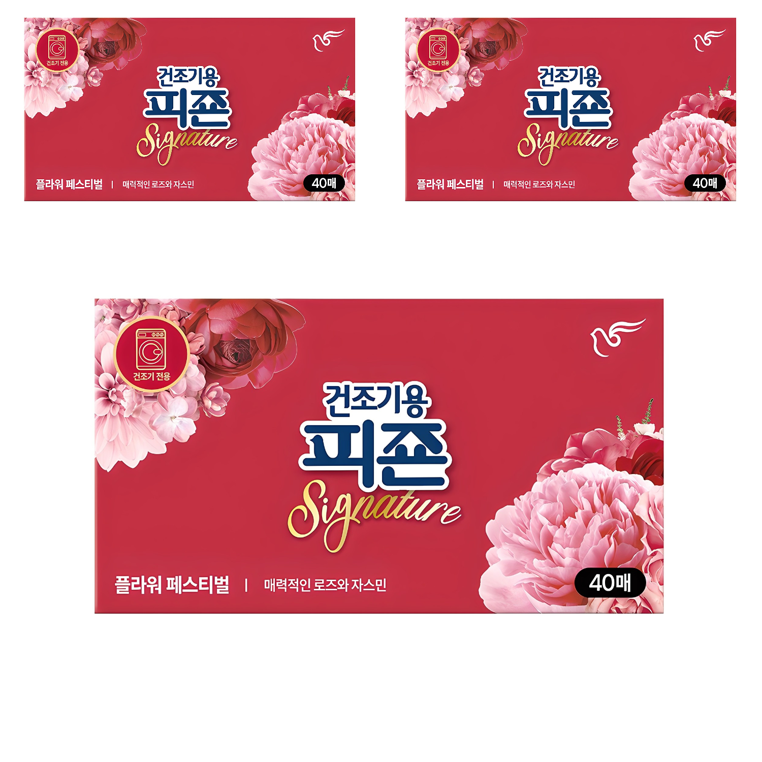 피죤 건조기용 시트 섬유유연제 플라워 페스티벌 본품, 40개입, 3개 12,000원