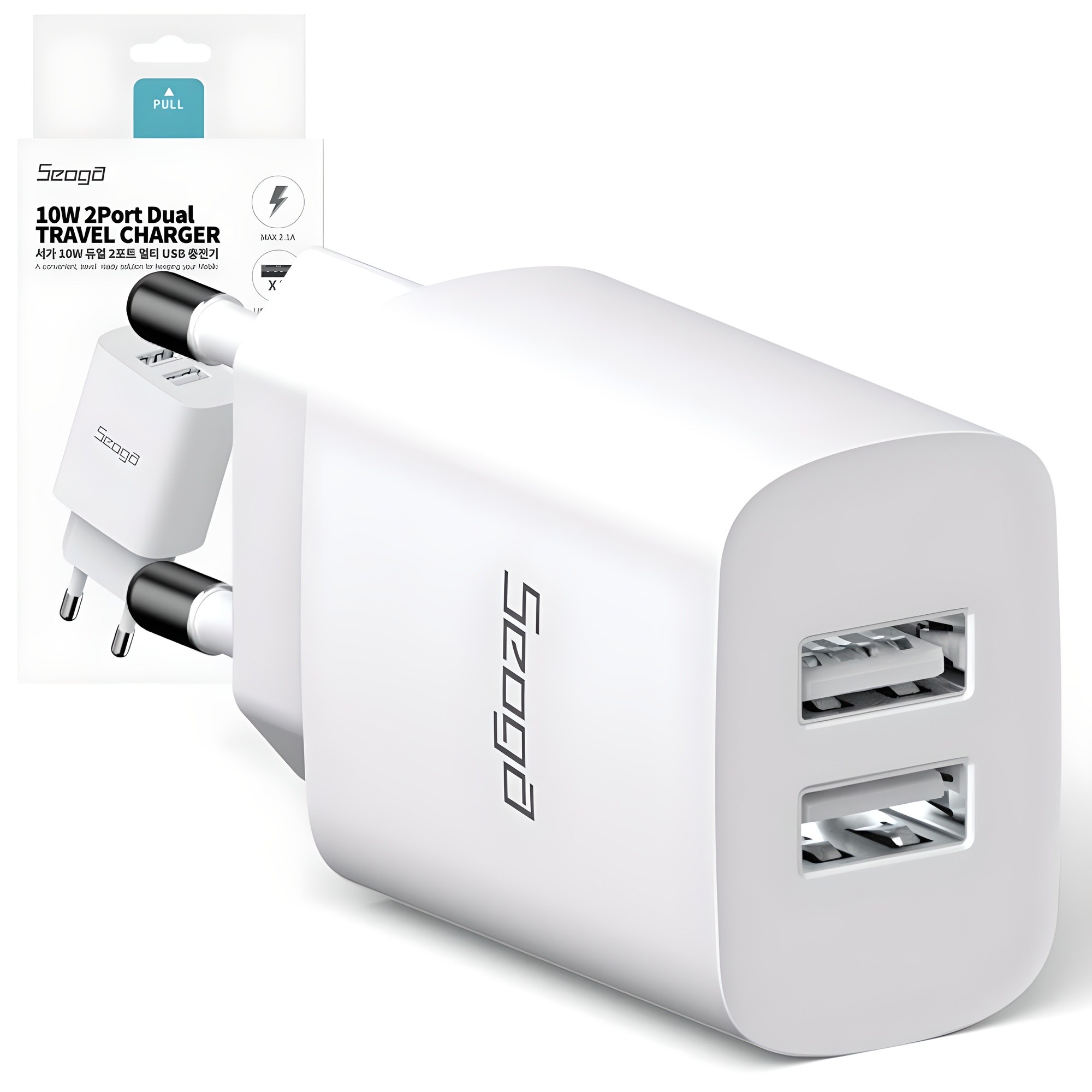 서가 USB 충전기 어댑터 10W 듀얼 2포트 멀티, 화이트, 1개 4,990원