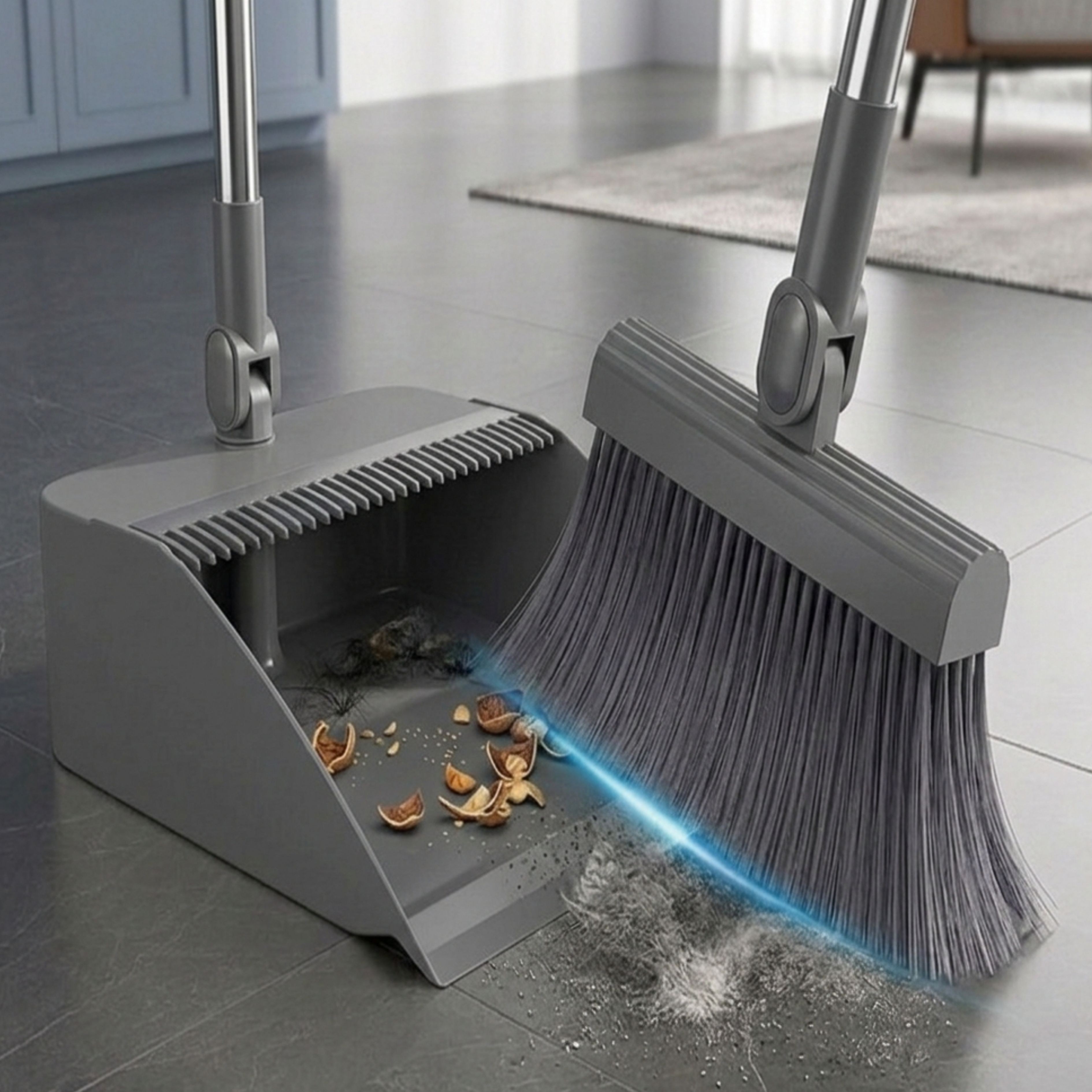 클린생활 다용도 빗자루 쓰레받기 세트 틈새수납 7,900원