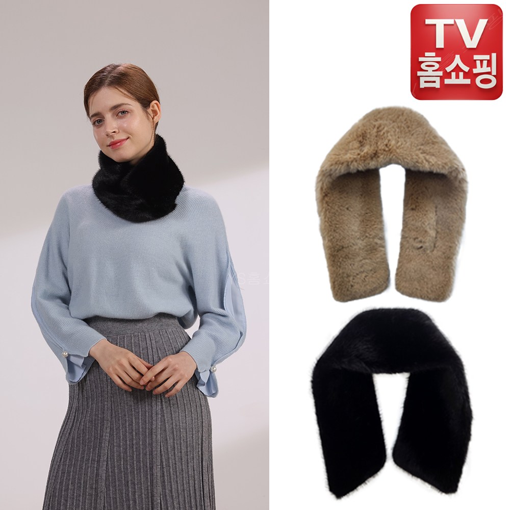 [TV홈쇼핑 정품]앙드레김 에코퍼 넥워머 2종 밍크원단 겨울 목도리 머플러 여성 따뜻한겨울 39,900원