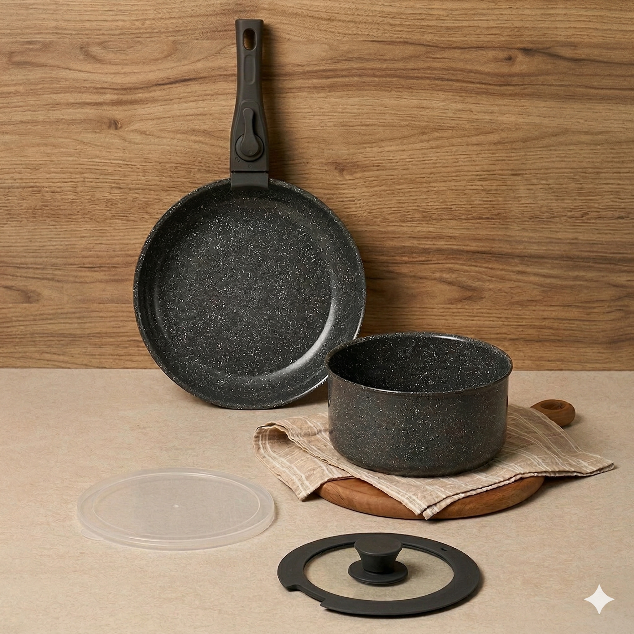 인덕션 멀티핸들 매직핸들 냄비 후라이팬세트, 블랙마블, 1세트, 5종 47,800원