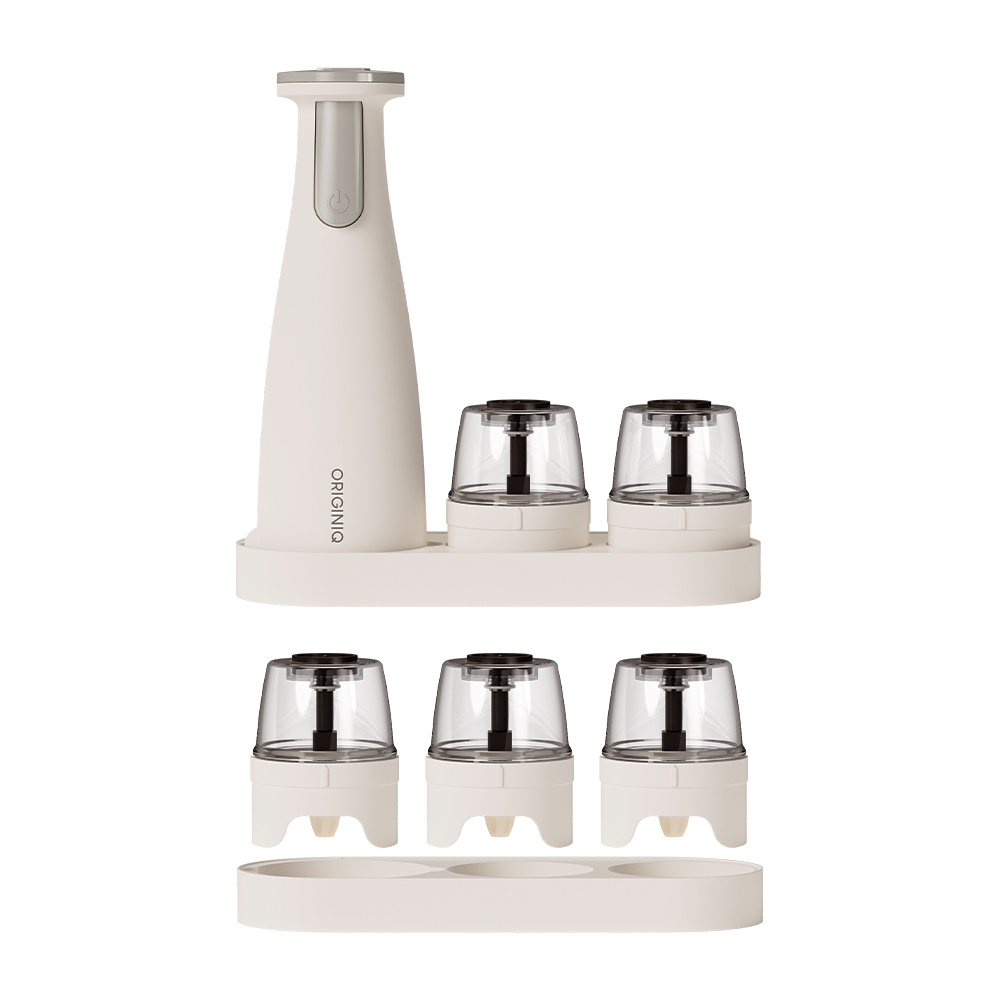 오리지니크 전동 후추 그라인더 풀세트 기본입자 분쇄 (본체1+컨테이너6구+트레이2), 1개, 316ml 82,900원