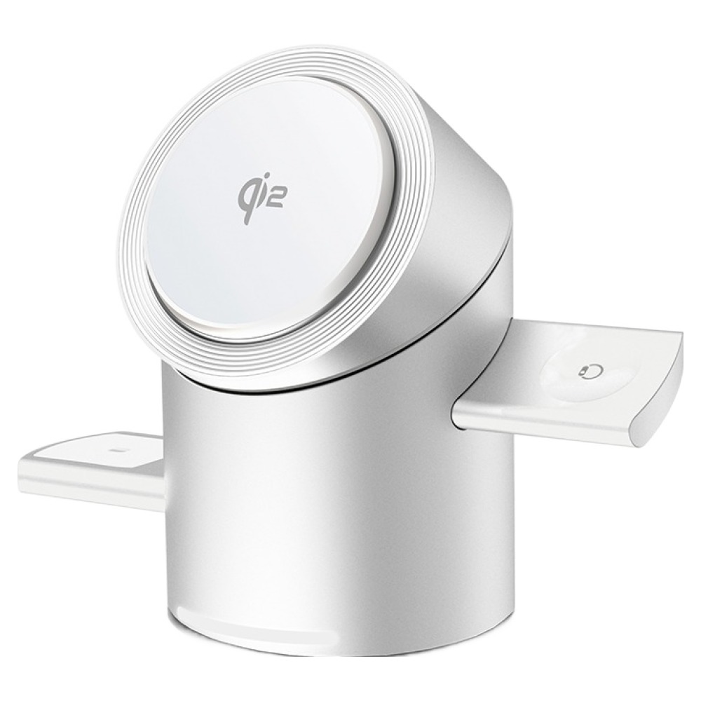 만렙 3 in 1 맥세이프 아이폰 에어팟 애플워치 고속 무선충전기 CBT-10Q, 화이트 실버, 1개 41,600원