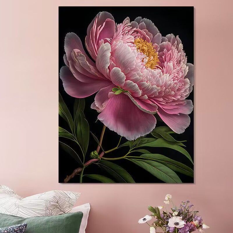 집안에 재물복 돈바람 불어 넣는 모란꽃 꽃이 피어 부귀하다 평화 부귀 평안 즐겁다 발전하다 대형 3D 보석십자수 액자 캔버스 일체형 DIY 세트 풍수 재물 예쁜 목단 비즈십자수 22,000원