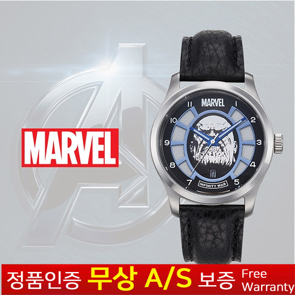 (마블) MARVEL [한국본사정품][무상AS] 남성남자아동어린이 마블 아이언맨 블랙정장 가죽밴드 리미티드에디션 손목시계 MA008-TH 88,900원