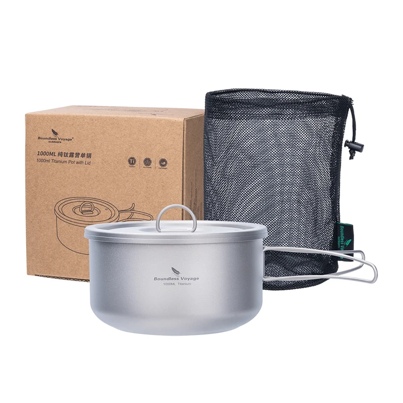 일본 직배송 Boundless Voyage Ti2041C 티타늄 쿠커 캠핑 냄비 33.8 fl oz 1000 ml 접이식 손잡이 가볍고 내구성이 뛰어난 오픈 파이어 컴팩트 식기 41,300원