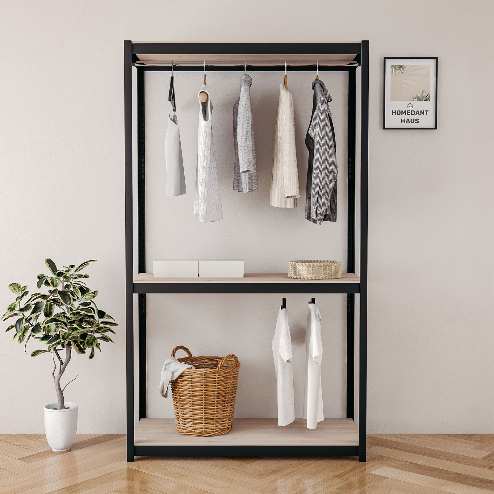 홈던트하우스 국내 제조 스피드랙 업그레이드형 홈던트하우스 무볼트 조립식 행거, 블랙 140,200원