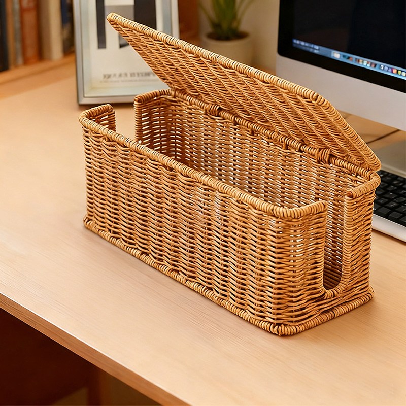 지칸디 베이직 라탄 멀티탭 정리함 박스 전선정리함 장식 케이스, 나무색, 1개 13,800원