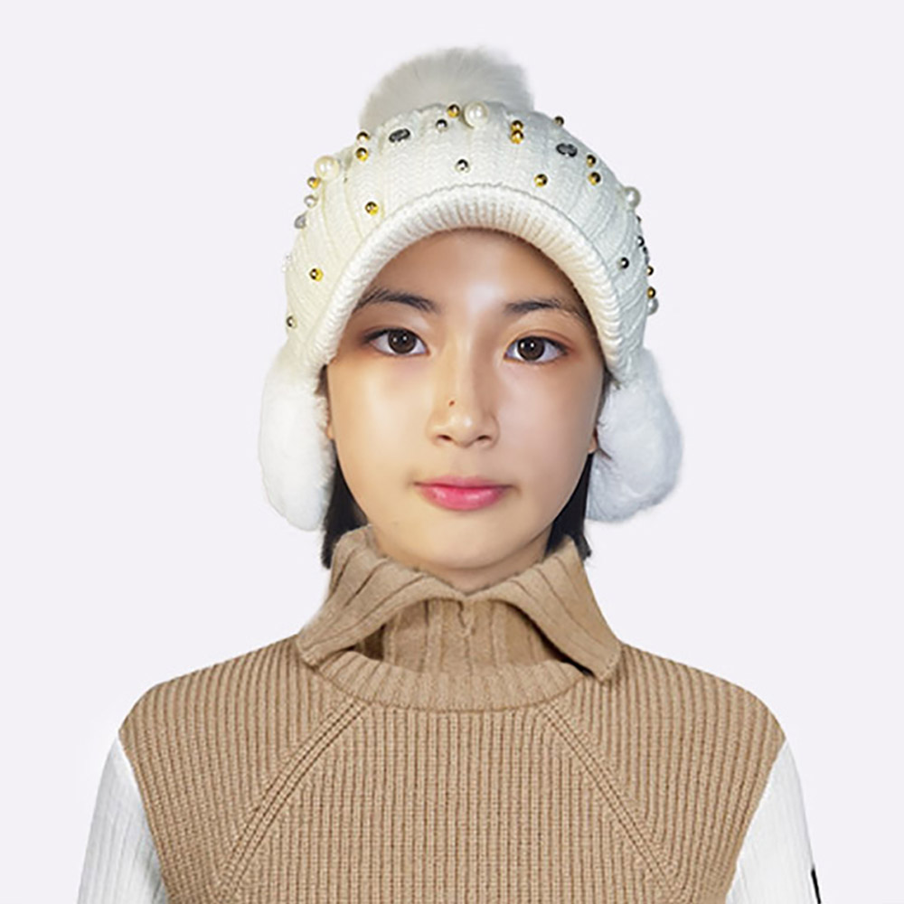 진주 귀마개 골프모자 방한 여성 스포츠 겨울 귀덮개 44,500원