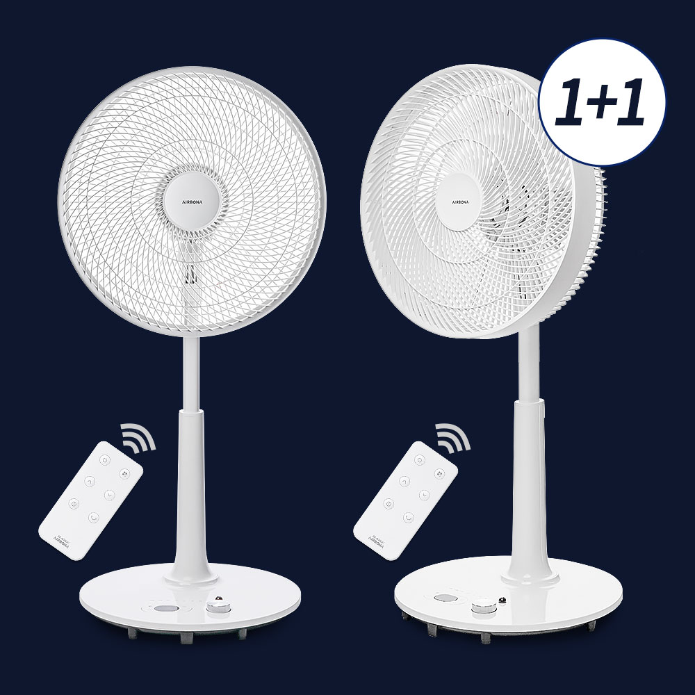 [32단계/24년형] 1+1 에어보나 BLDC 14인치 스탠드형 리모컨 선풍기 808DF 118,600원
