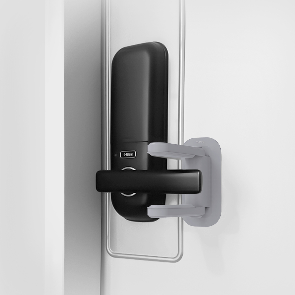 모락 현관문 안전고리 이중장금 문손잡이 안전잠금장치 그레이 7,900원
