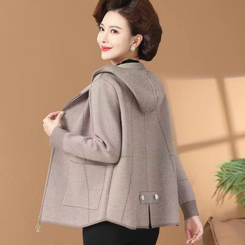 중년 엄마 봄 가을 후드 카디건 아우터 패션 중장년 쇼트 니트 코트 빅사이즈 QXX 29,520원