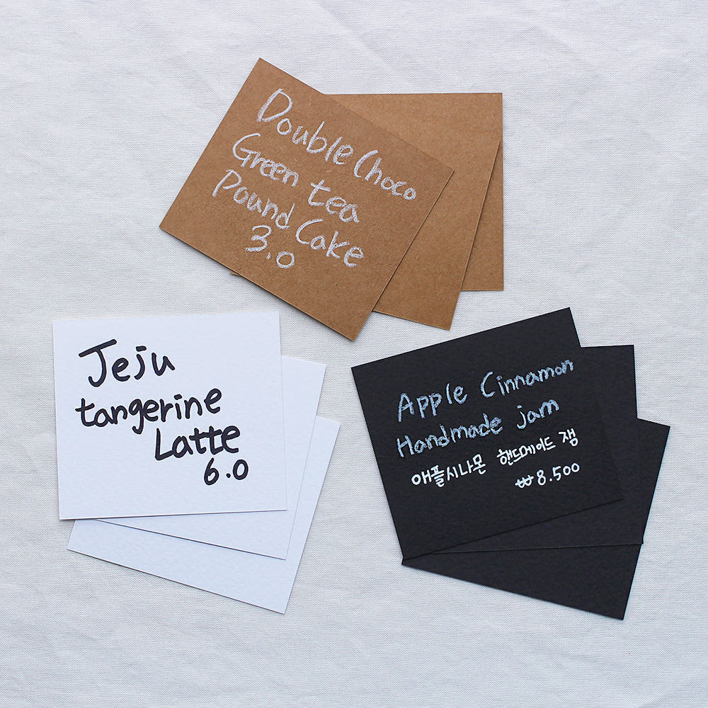프로필파츠샵 블랙 크래프트 화이트 카페 매장 가격표 POP 베이커리 종이라벨 메모지 쇼카드 8 x 7 cm 11,900원