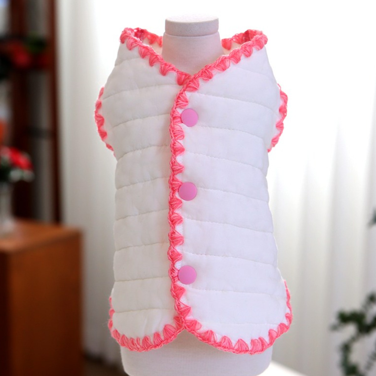 해피앤퍼피 강아지옷 모달조끼 천연원단 아토피 애견옷 XS-6XL, 모달경량조끼-화이트, 1개 69,900원