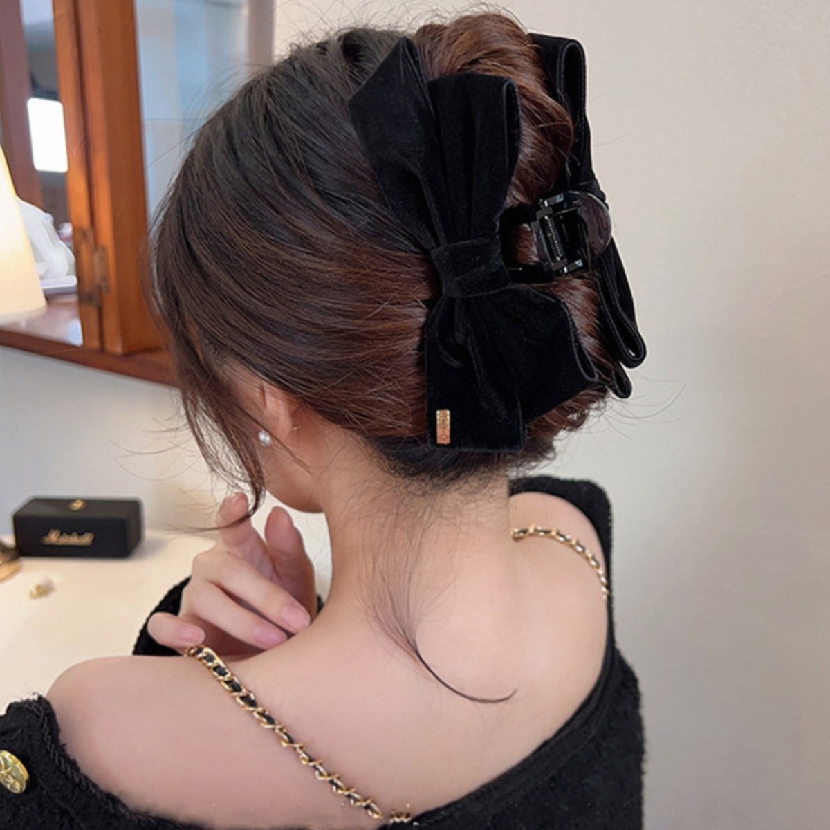 아리마켓 벨벳 리본 집게핀 14,100원