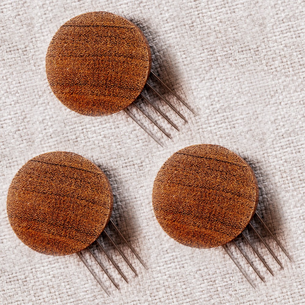 100% 원목 우드 꼭고핀 벽지핀, 3개, 티크 11,900원