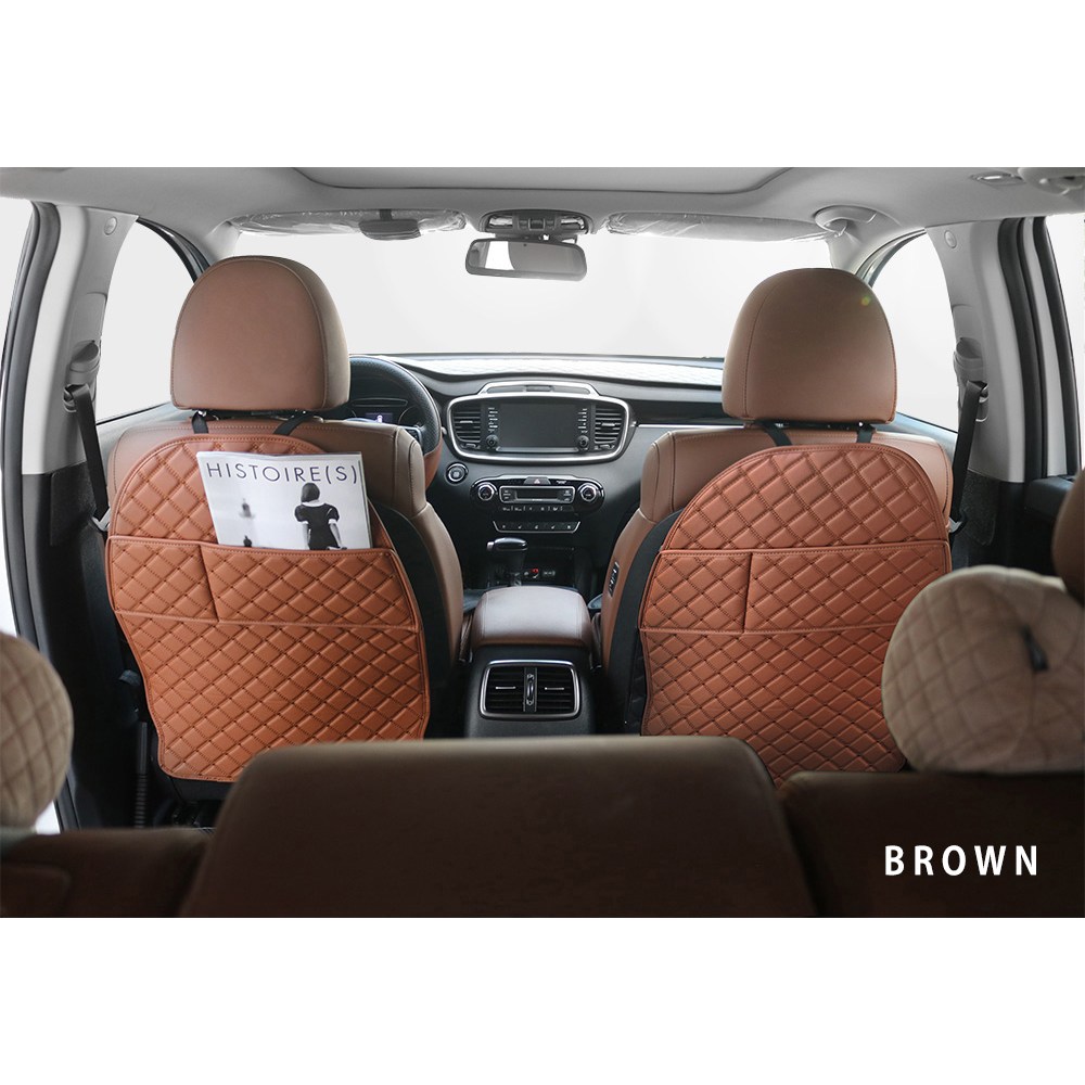 1+1 무로고 가죽 킥매트 발자국 시트보호 커버 BMW 벤츠 아우디 그랜저 GV80 G80, 1개, 브라운-포켓형(1+1) 22,900원