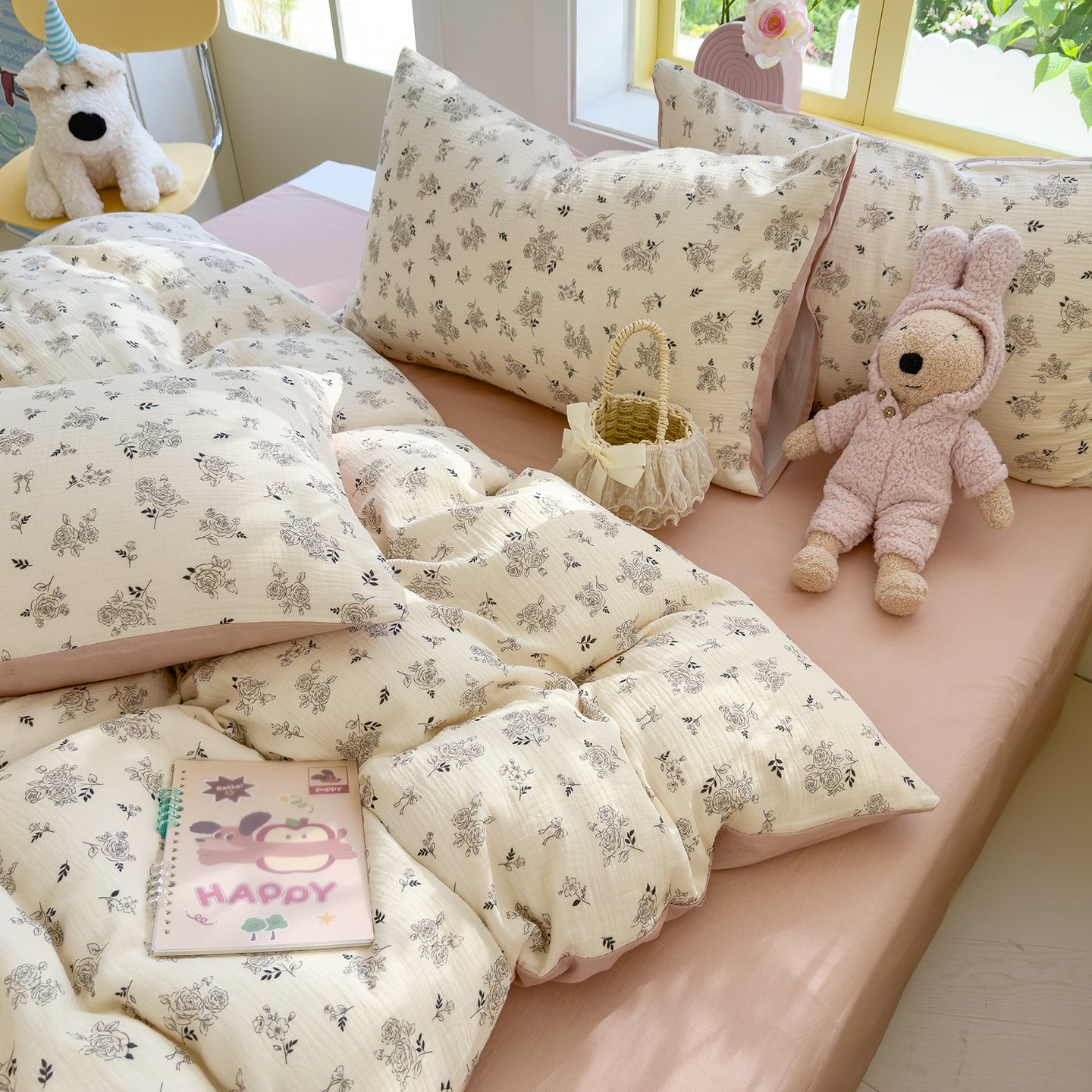 포근달 꽃무늬 캐릭터 목면 이불 고밀도 먼지없는 차렵이불 극세사 사계절 이불 29,900원