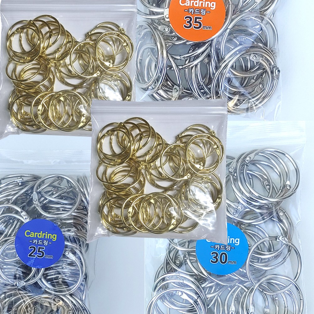 신형 골드 실버 카드링 고리 모음 25mm 30mm 35mm 40mm, 실버카드링40mm(25개입), 현재가 2,700원