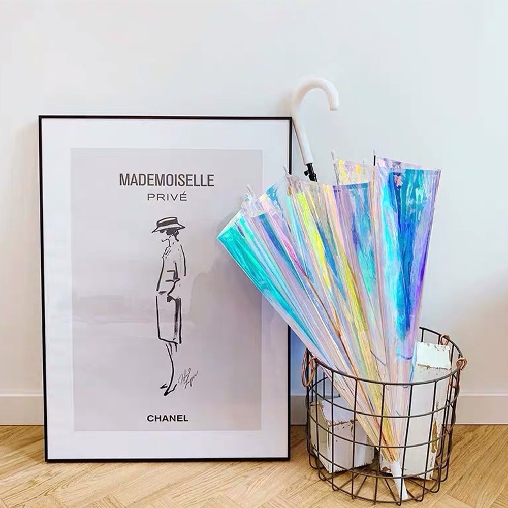 포유렐라 홀로그램 우산 오로라 투명 비닐 장우산 자동우산 9,900원