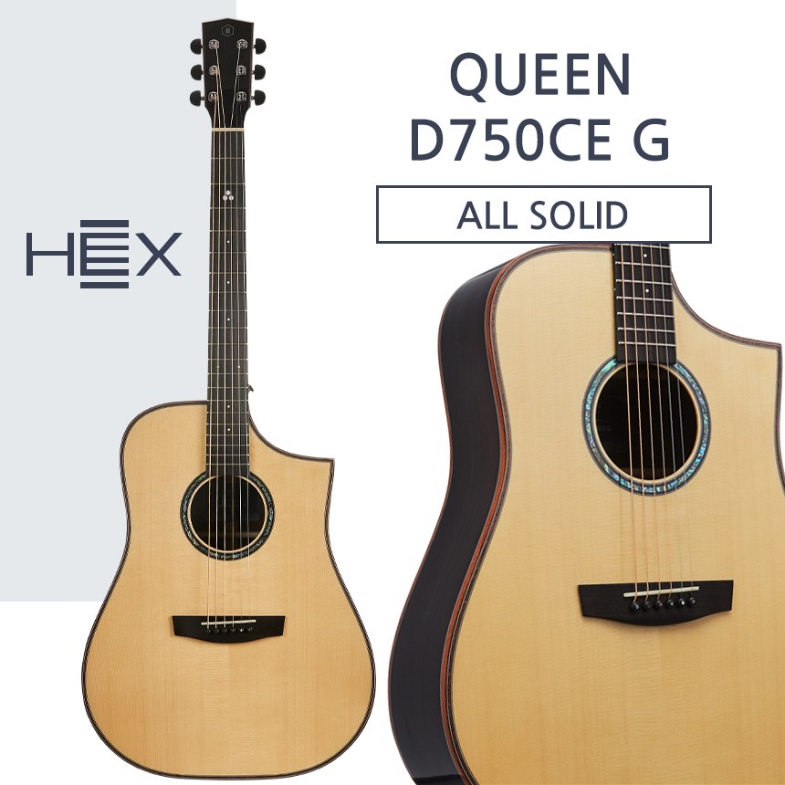 헥스 D750CE 유광 D바디 올솔리드 픽업장착 어쿠스틱 통기타 990,000원