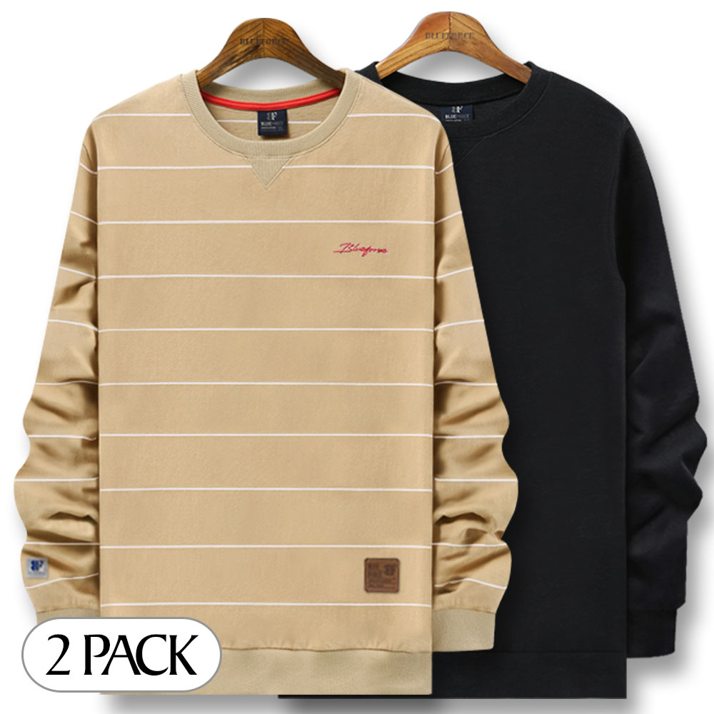 블루포스 컨츄빈 맨투맨 + 심플 맨투맨 [2장 묶음] 남자 긴팔 티셔츠 남성 운동복 단체티 가을 커플티 45,500원