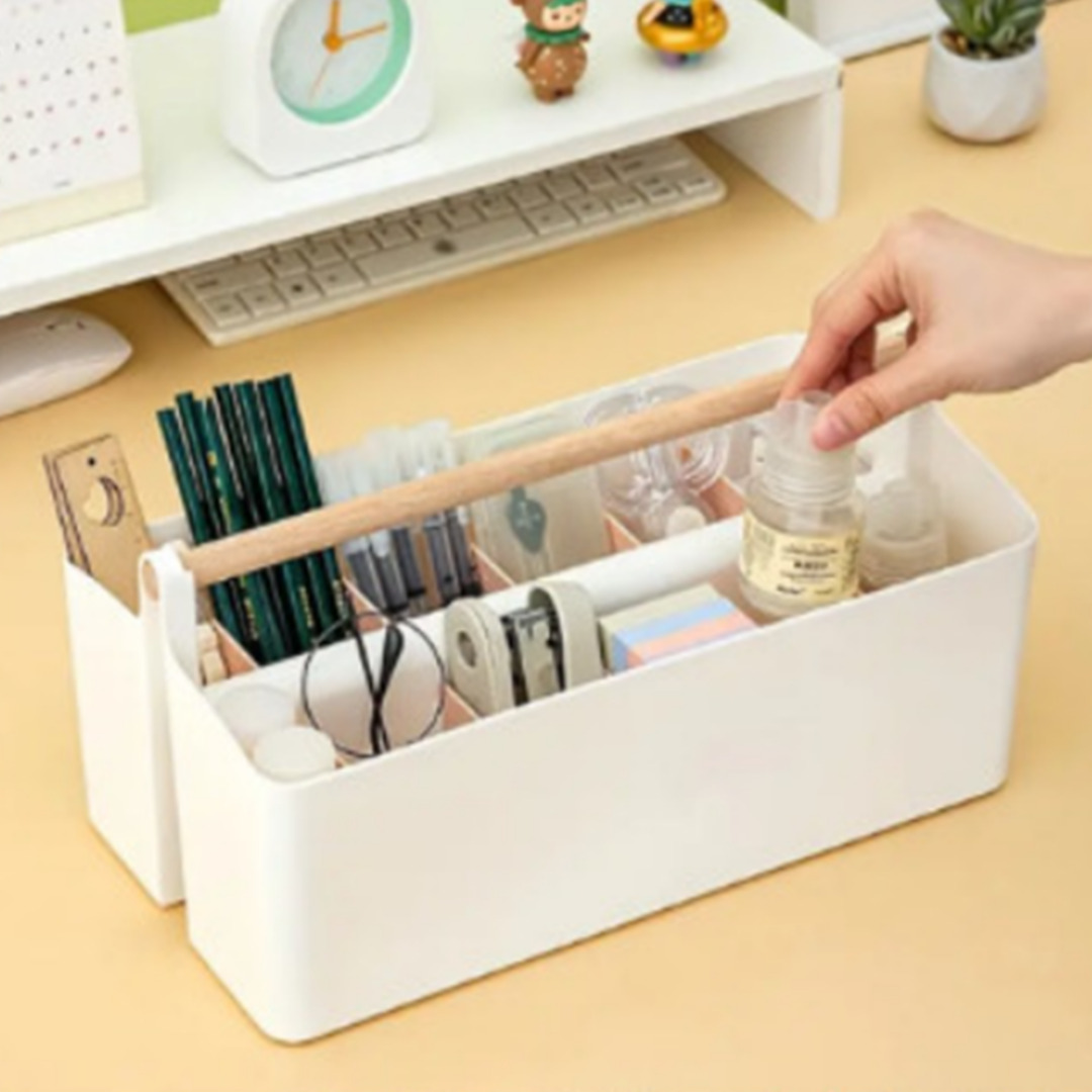 이지호미 대용량 연필꽂이 칸막이 핑크, 옐로우 정리함 색연필꽂이 다용도 수납함, 1개 11,800원