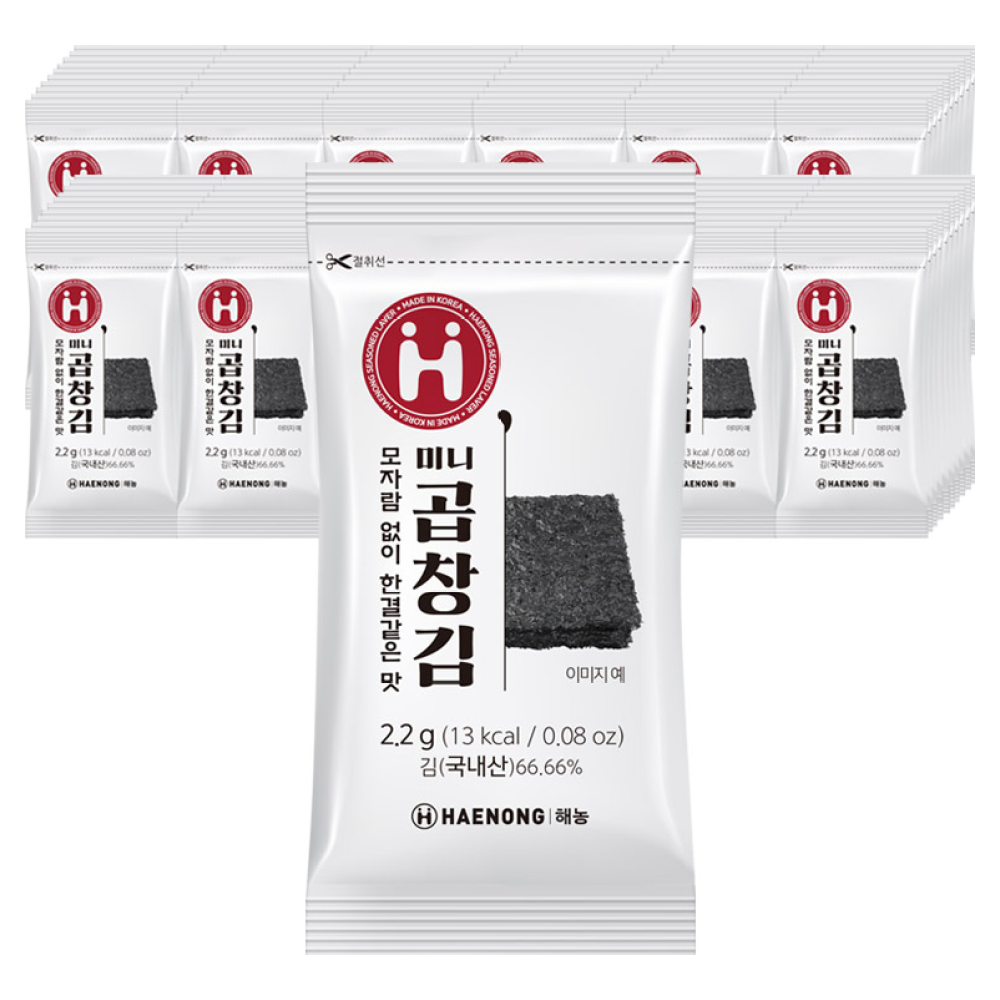 해농 햇김 미니도시락 곱창김 2.2g, 120개 24,000원