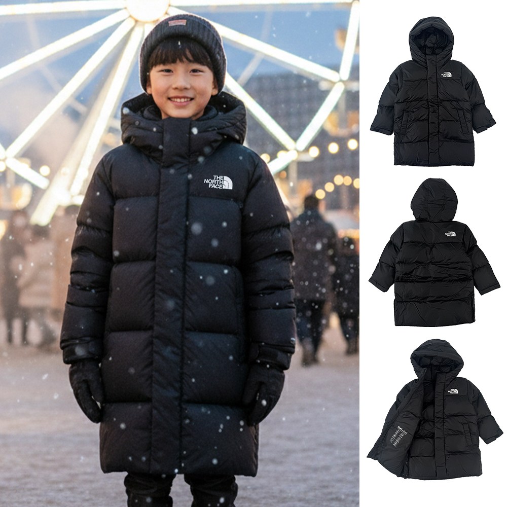 [백화점] 노스페이스 키즈 롱패딩 뉴퍼피 롱다운 자켓 + STOC파우치 179,000원