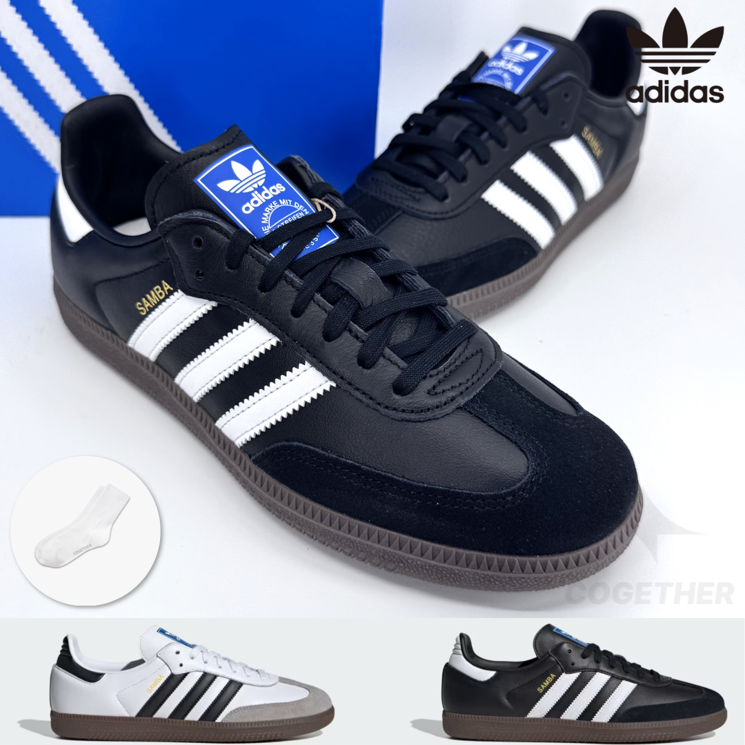 (국내정품) 아디다스 삼바 OG 운동화 블랙 화이트 스니커즈 남성 여성 운동화 + 코게더 양말 129,900원