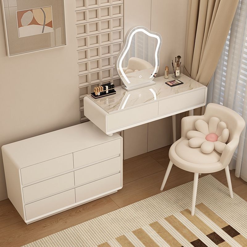 LED 조명 콘솔 화장대 수납 서랍장 확장형 고급형 화장대, Y01(일반 6서랍형) + 작은 꽃 의자 431,000원