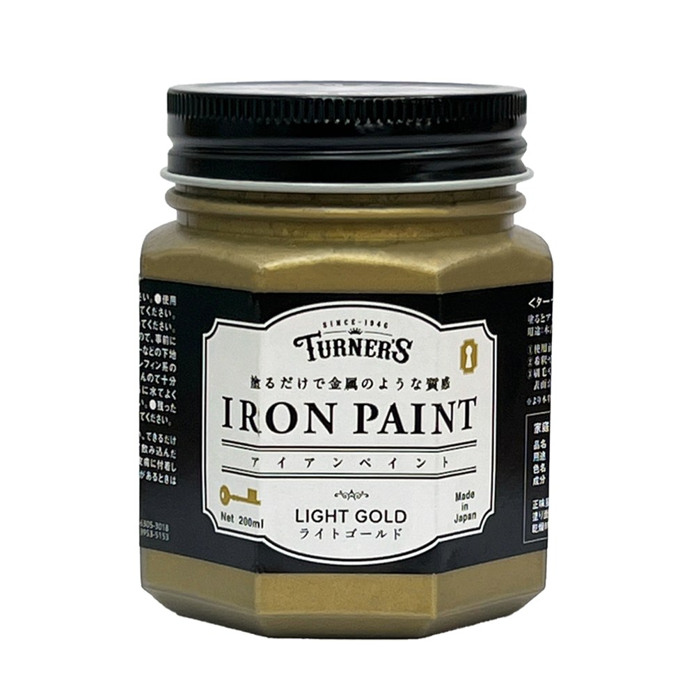 Turner 골드 금색 실버 은색 청동색 빈티지 메탈 금속 철재느낌 수성 아이언 페인트, 1개, 200ml, 1.라이트 골드 24,000원