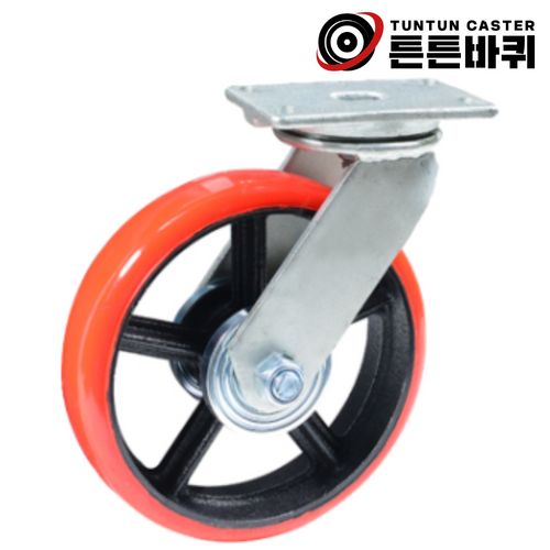 25cm(10인치) 하중820kg 우레탄 바퀴 회전형 캐스터 단조 고중량 공장 폭64mm 58,500원